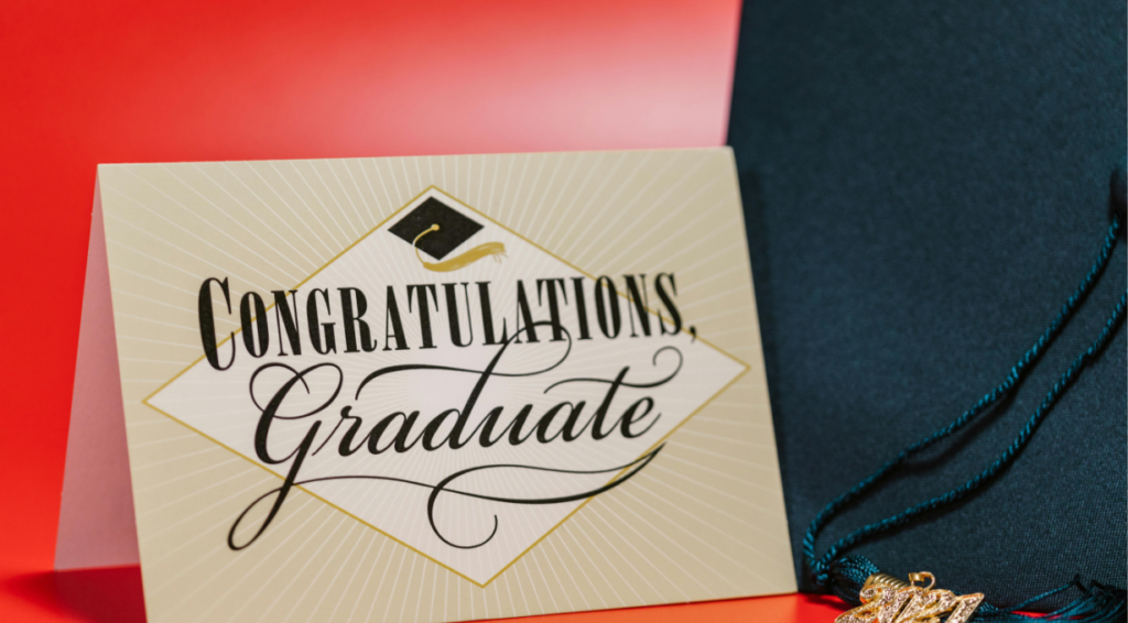 Card with graduation wishes