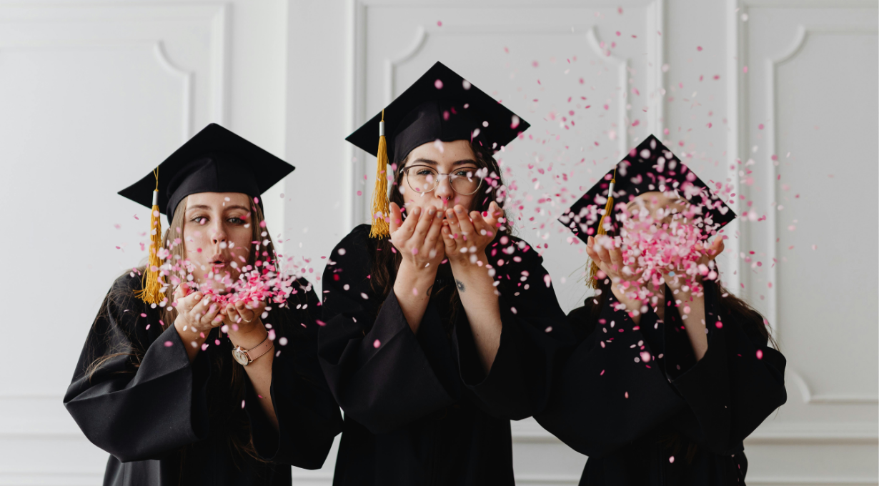 Friends celebrating graduation wishes