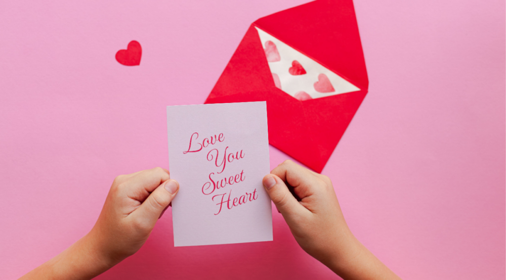 A card with valentine wishes