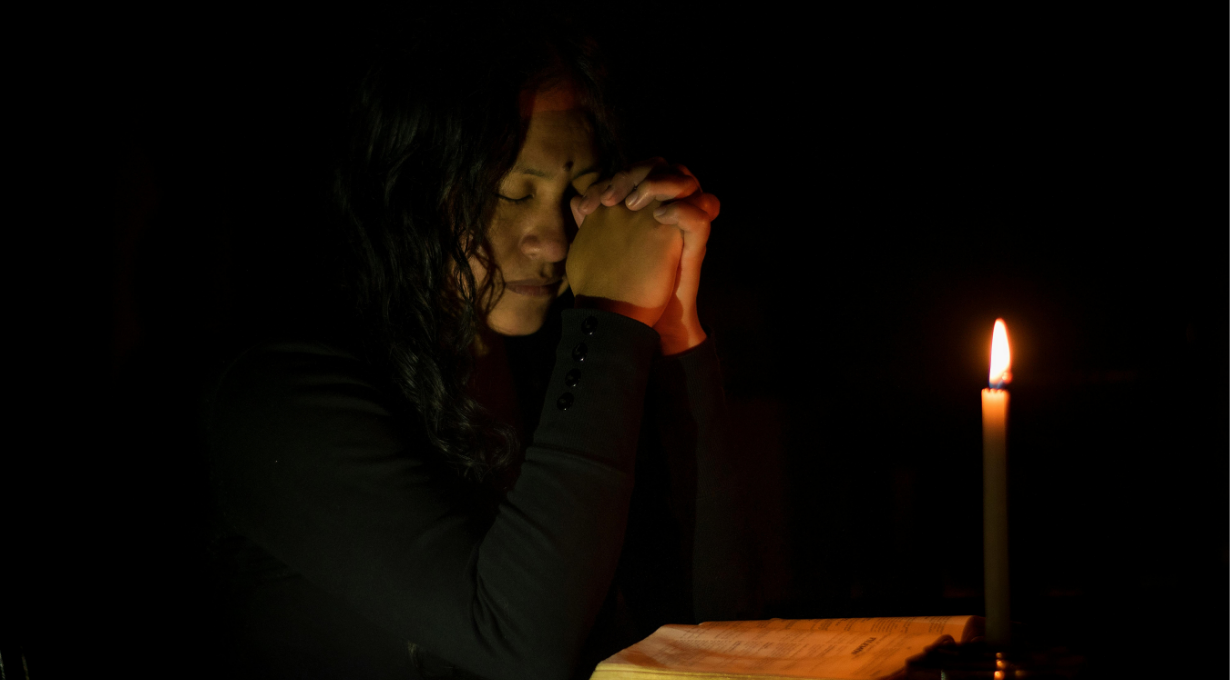 A girl doing night prayers